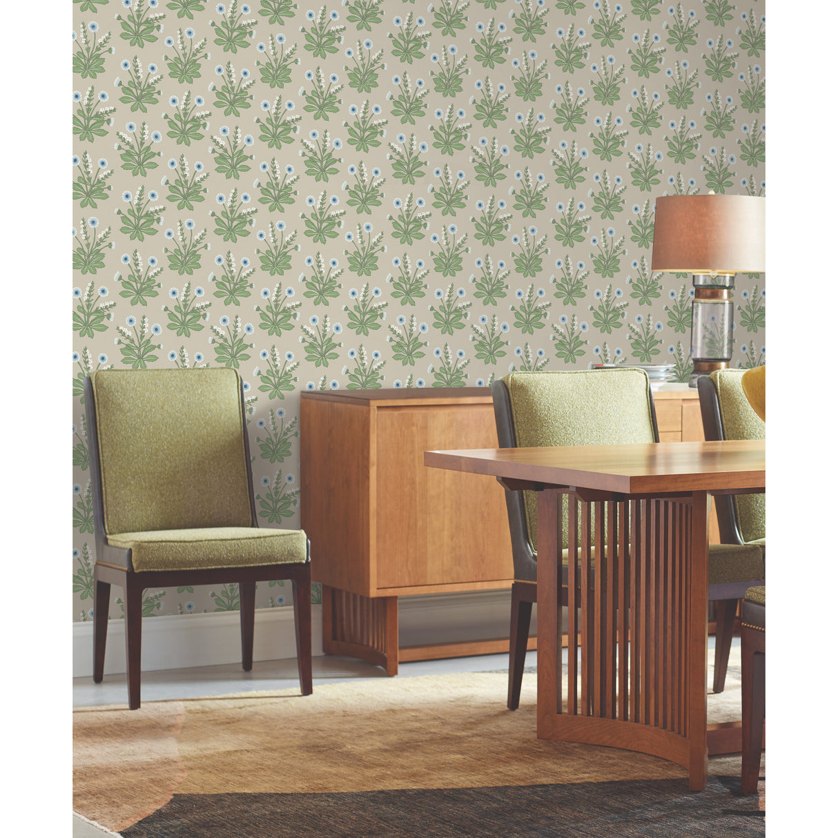 York AC9154 Meadow Flowers Linen & Blue Wallpaper