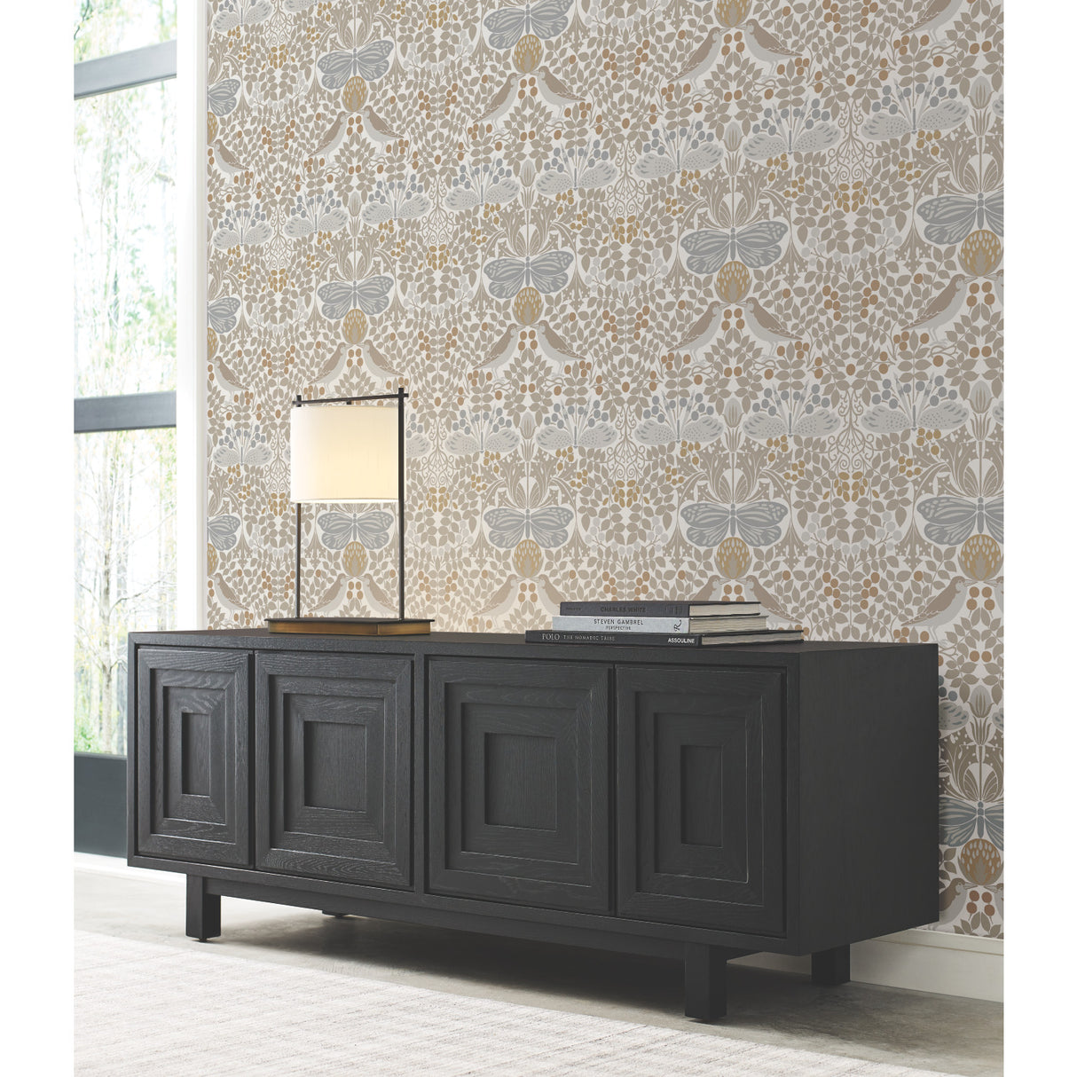 York AC9163 Butterfly Garden White Wallpaper