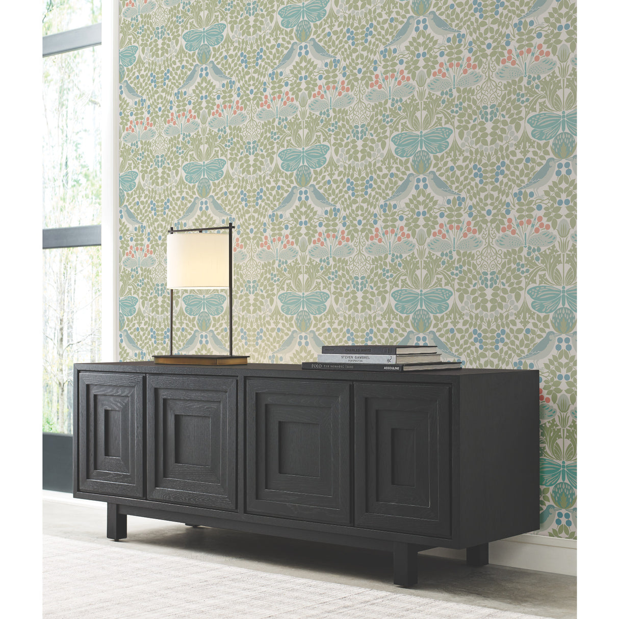 York AC9164 Butterly Garden Green & Blue Wallpaper