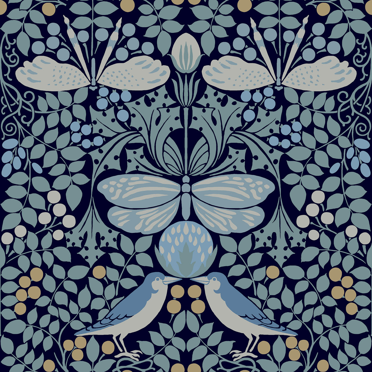 York AC9165 Butterfly Garden Blue Wallpaper