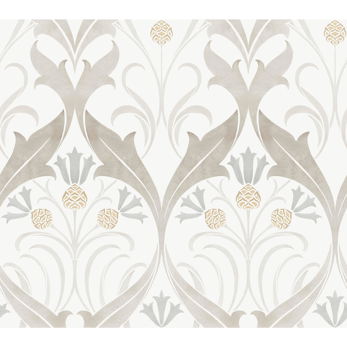 York AC9172 Pine Cone Ribbon Neutral Wallpaper