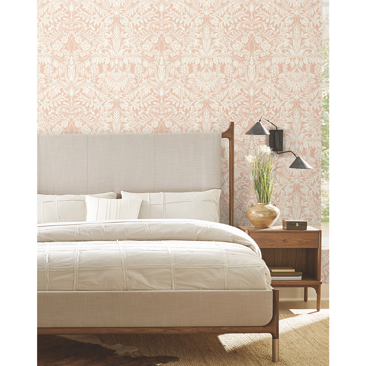 York AC9191 Lockwood Damask Blush Wallpaper