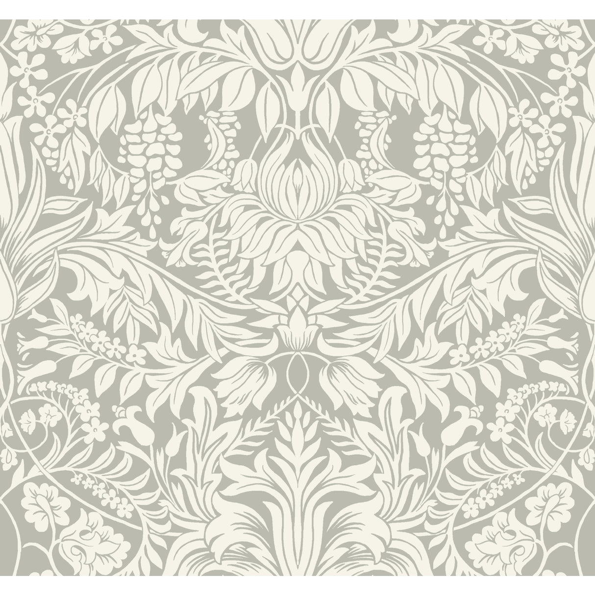 York AC9195 Lockwood Damask Grey Wallpaper