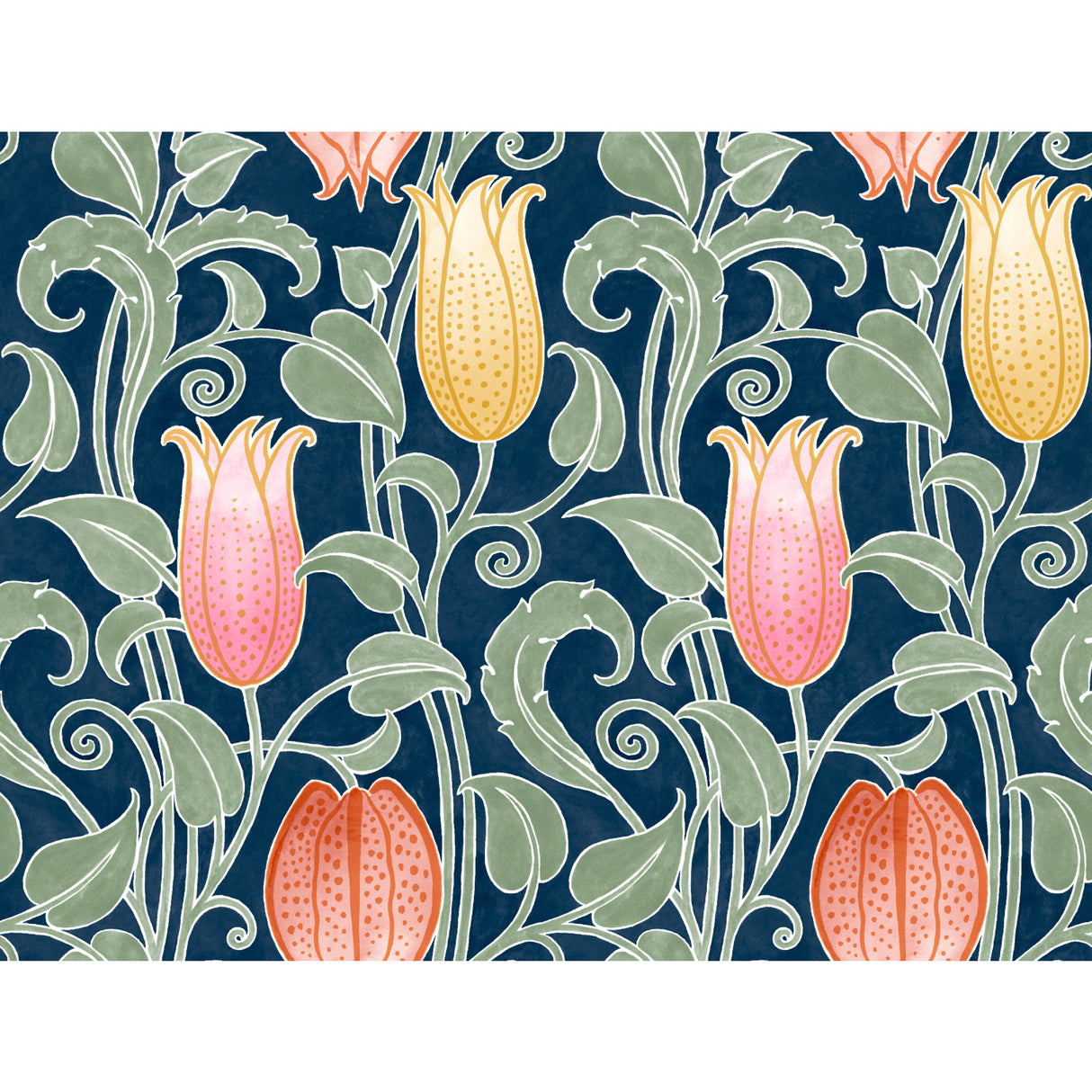 York AC9203 Canterbury Bells Navy Wallpaper