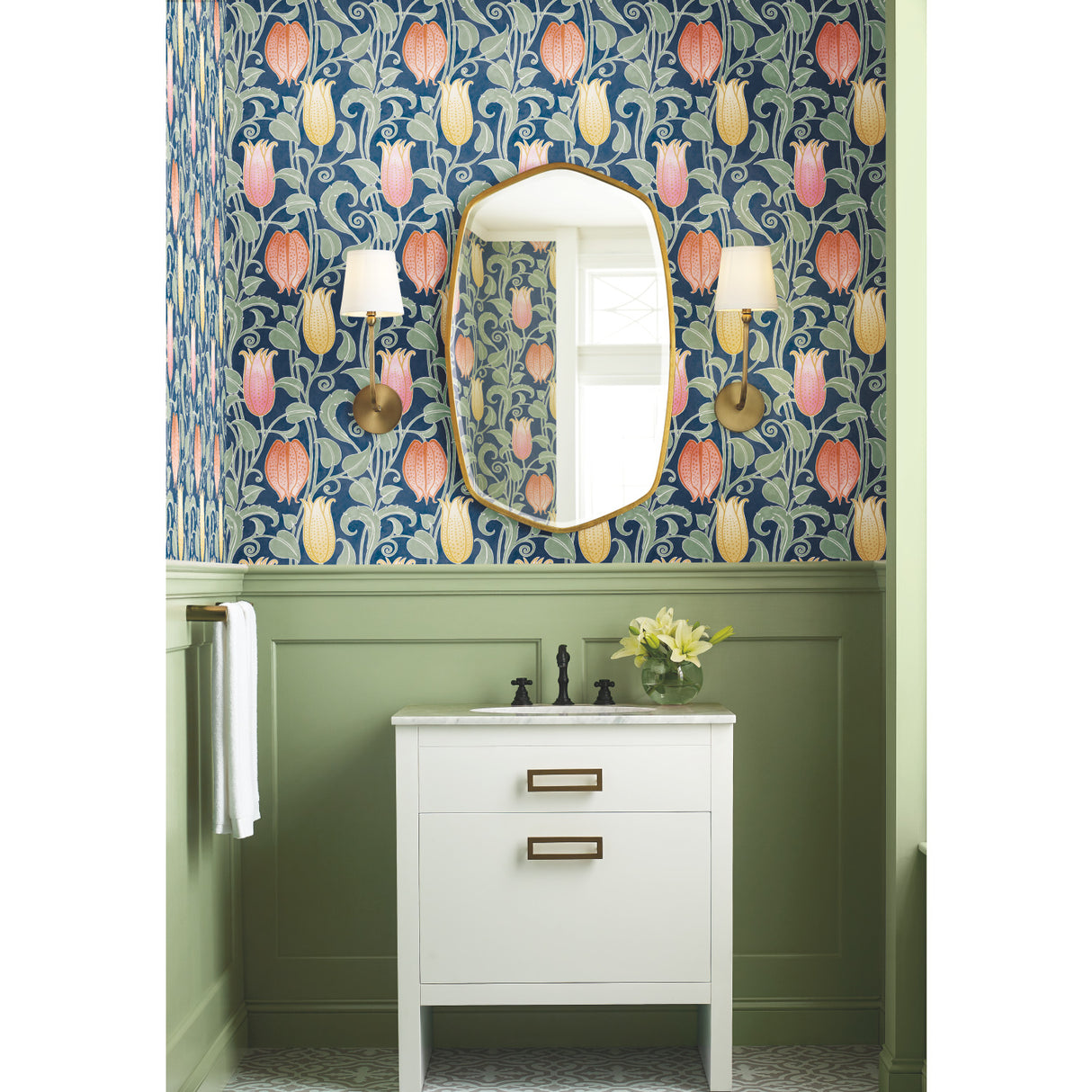 York AC9203 Canterbury Bells Navy Wallpaper