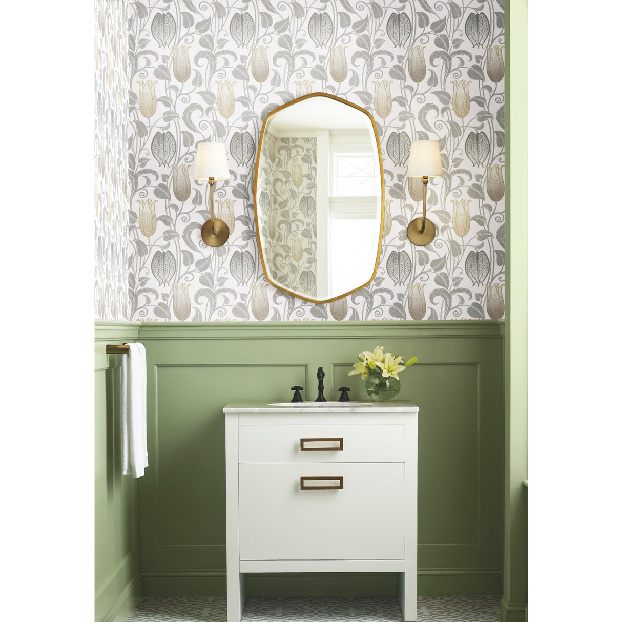 York AC9204 Canterbury Bells Neutral Wallpaper