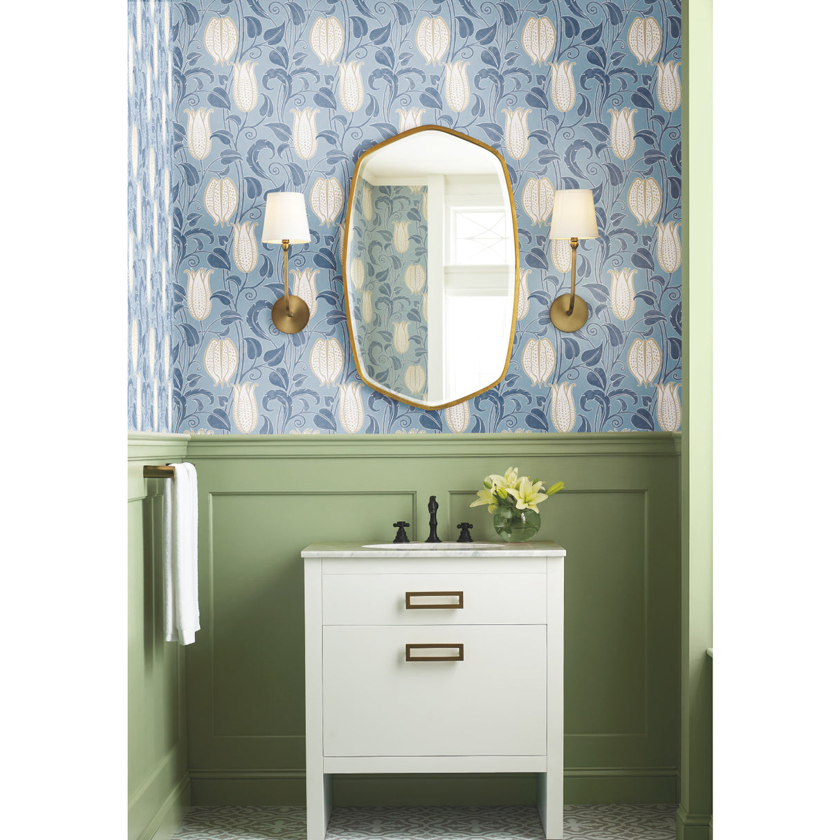 York AC9205 Canterbury Bells Blue Wallpaper