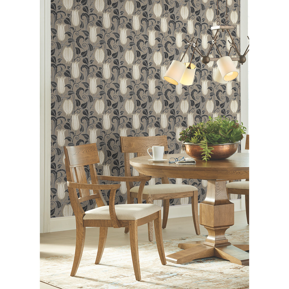 York AC9206 Canterbury Bells Taupe Wallpaper