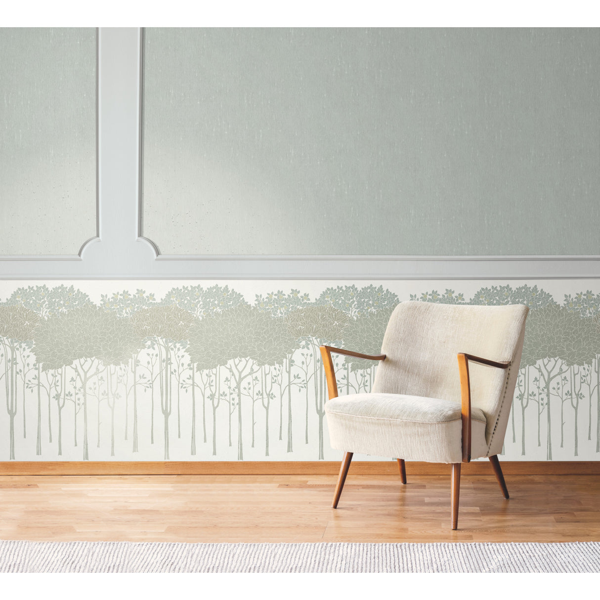 York AC9221D Oakwood Grove White Wallpaper