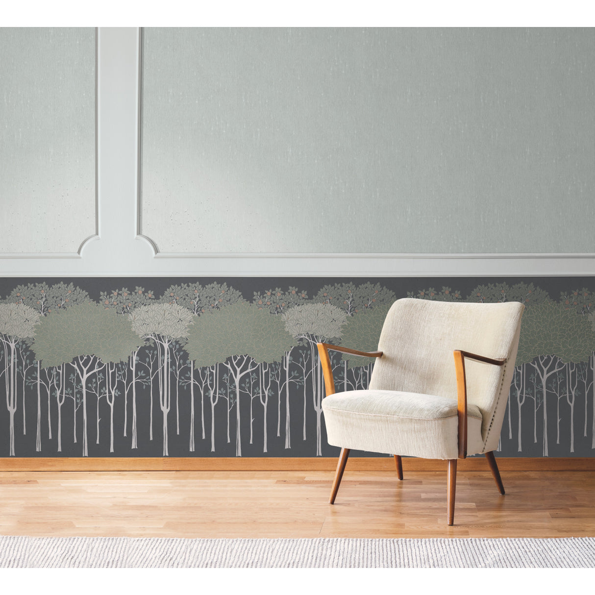 York AC9222D Oakwood Grove Black Wallpaper