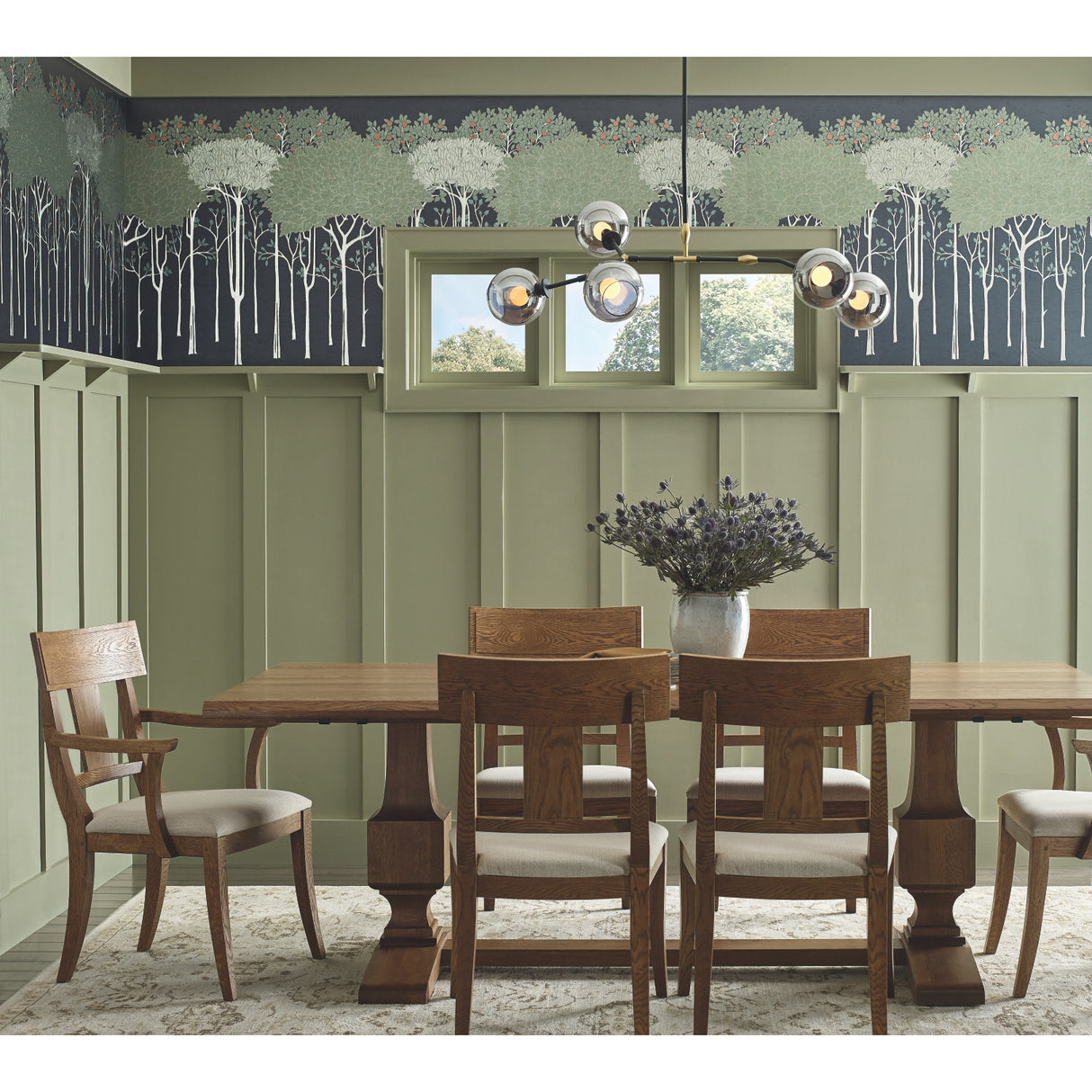 York AC9222D Oakwood Grove Black Wallpaper