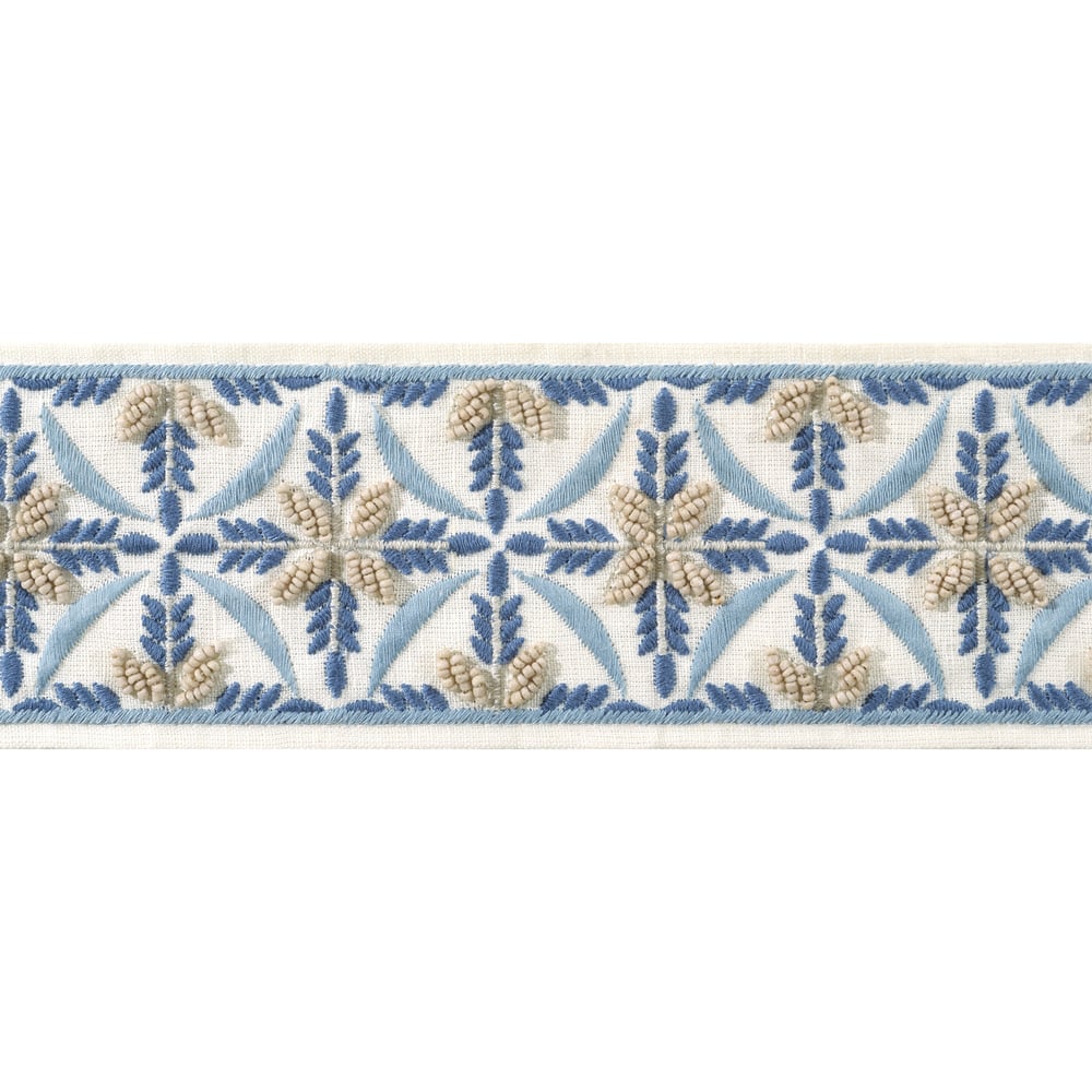 Anna French LEILA TAPE AE12343 in Stone and Blue Trim - TAPE