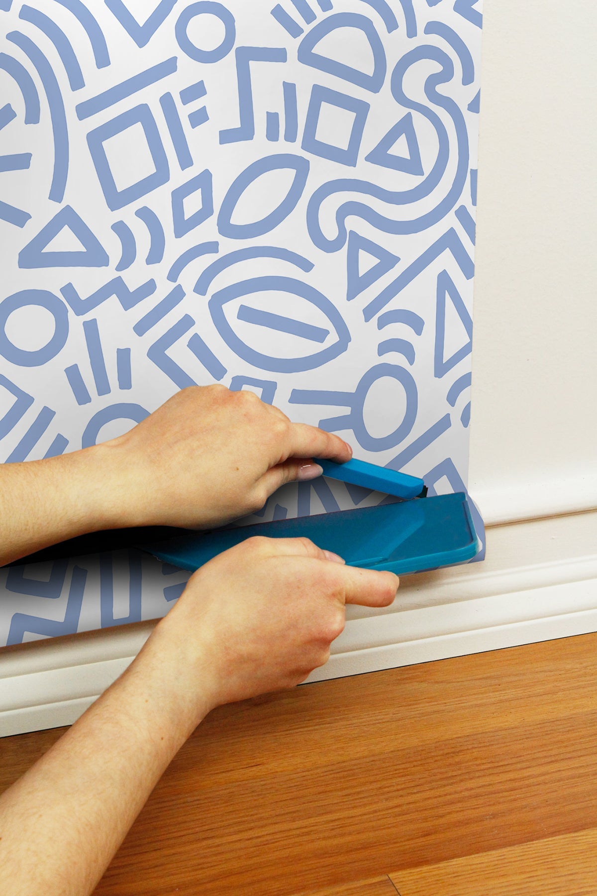 Aelfie AES4792 Periwinkle Doodle Abstract Peel & Stick Wallpaper