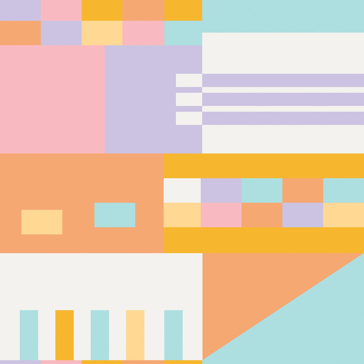 Aelfie AES4794 Multi Warm Kiki Shapes Peel & Stick Wallpaper