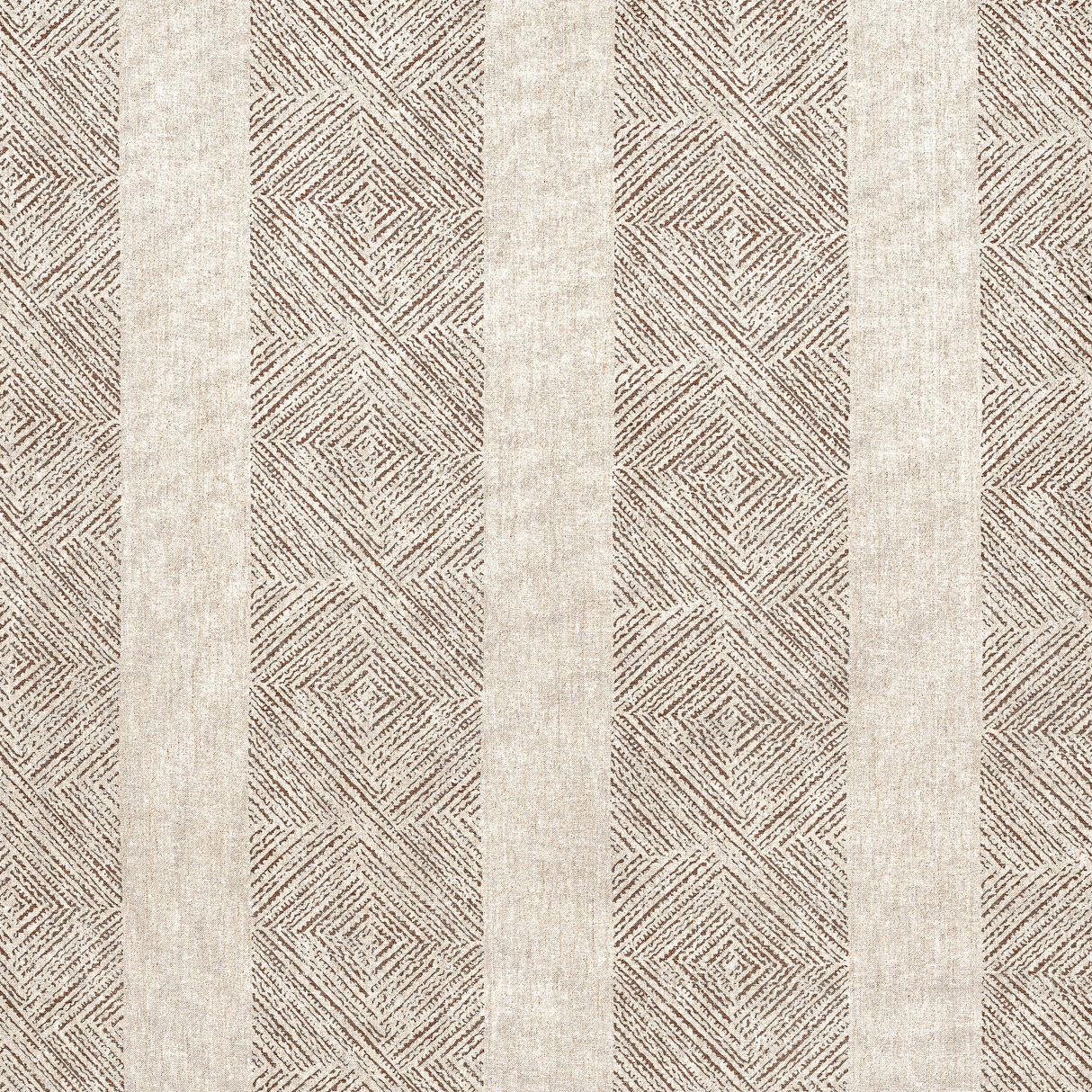 Anna French AF15130 CLIPPERTON STRIPE Brown on Natural Fabric