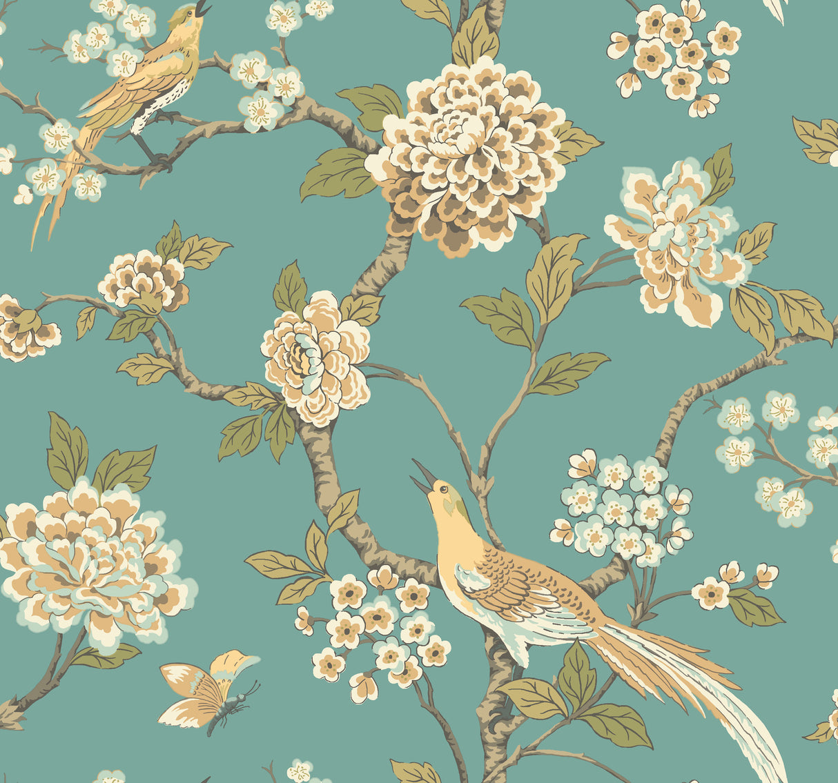 York AF1901 Fanciful Teal Wallpaper