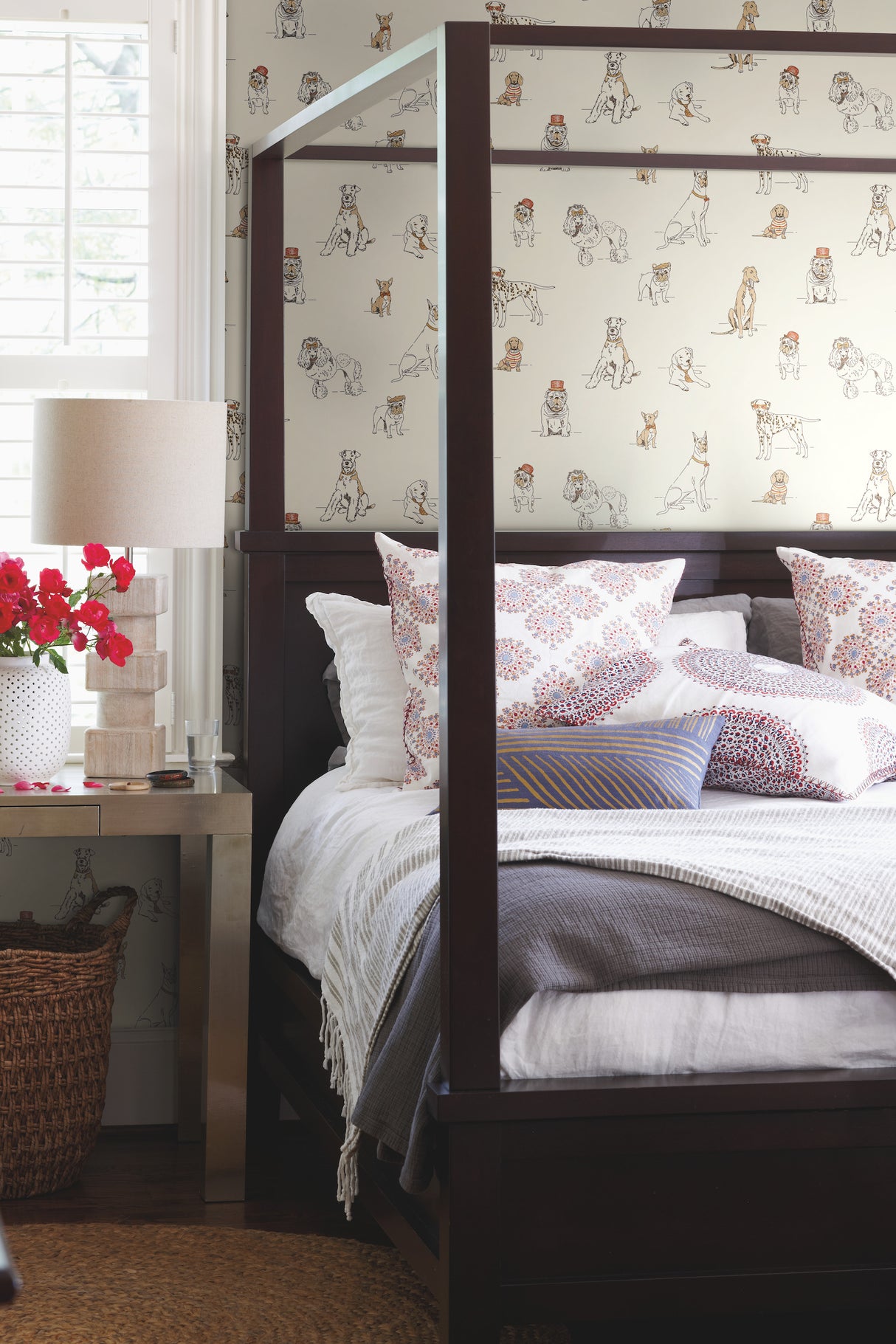 York AF1940 Dog's Life Orange & Gold Metallic Wallpaper