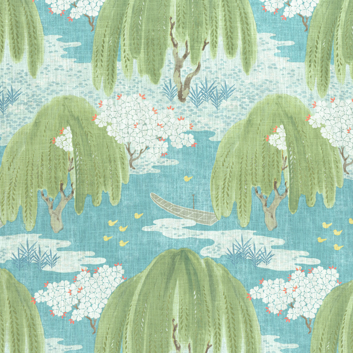 Anna French AF23109 WILLOW TREE Turquoise Fabric