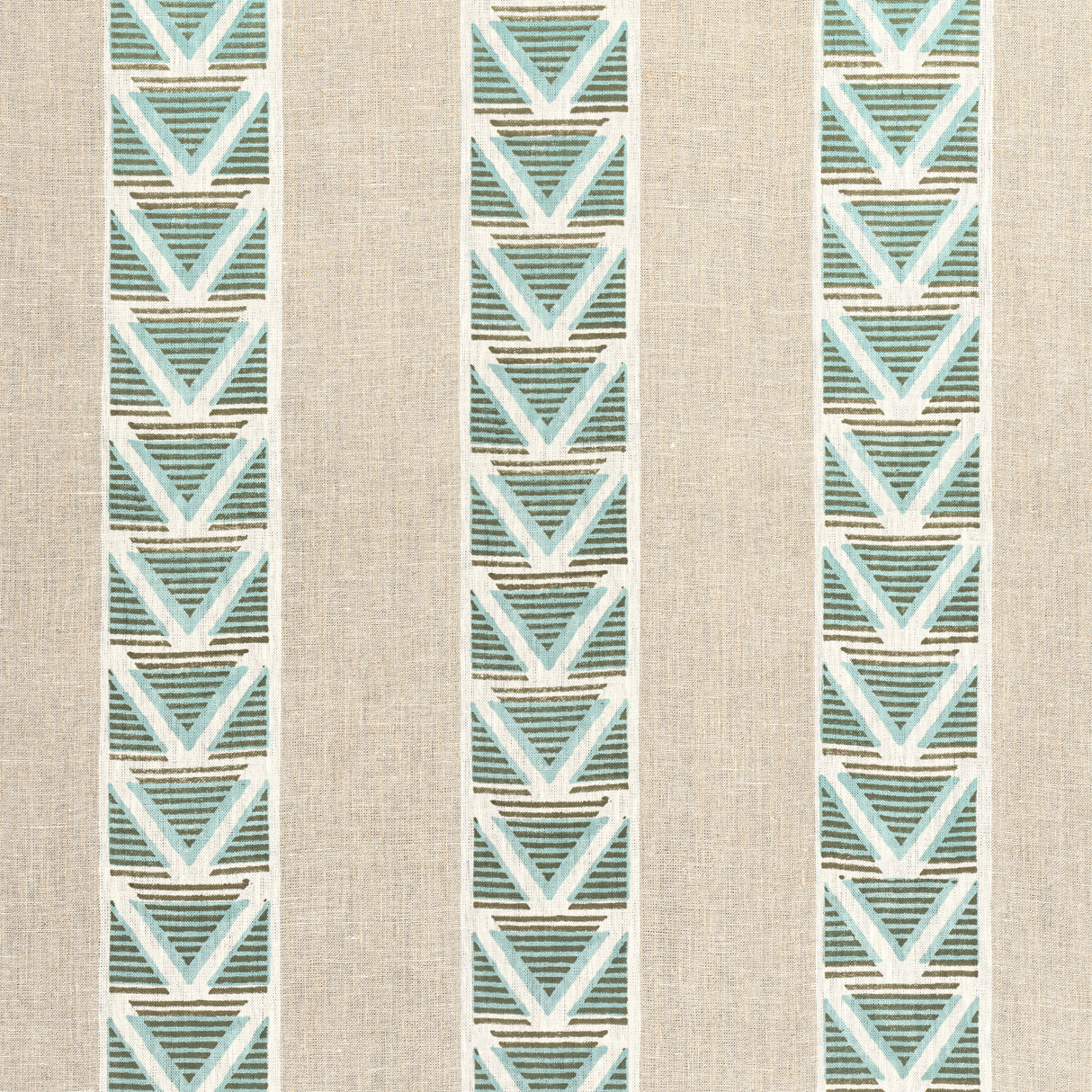 Anna French AF23121 BURTON STRIPE Linen and Turquoise Fabric