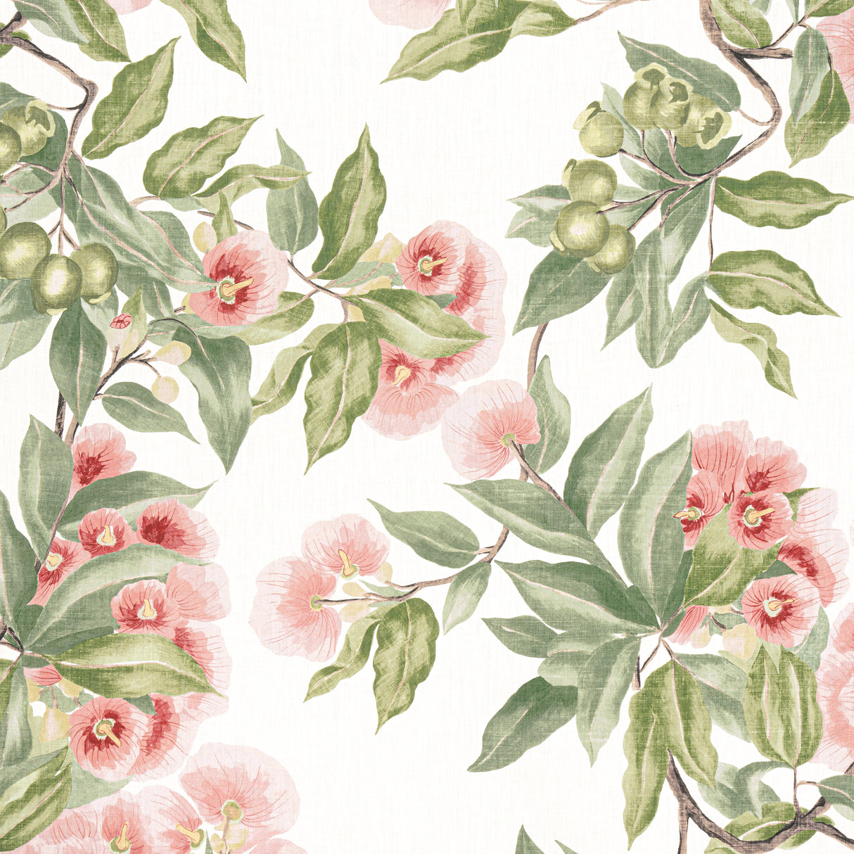 Anna French AF24550 CAMELLIA GARDEN Coral Fabric