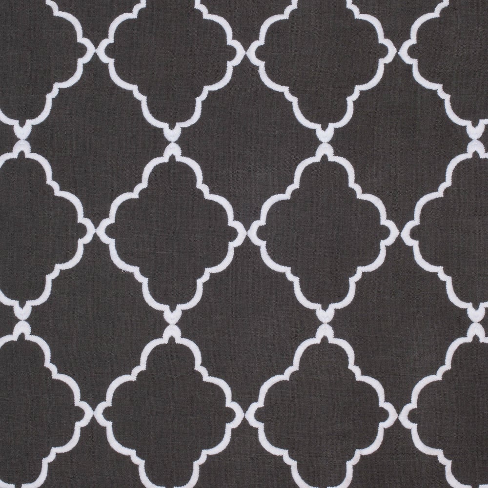 Anna French AF26138 TUNISIA TRELLIS EMBROIDERY Charcoal Fabric