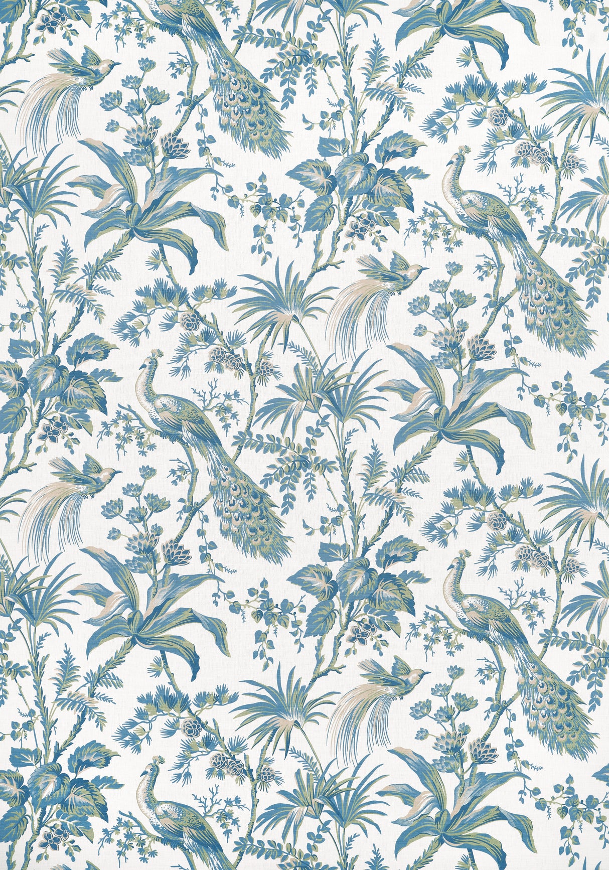 Anna French AF57830 PEACOCK TOILE Blue and Green Fabric