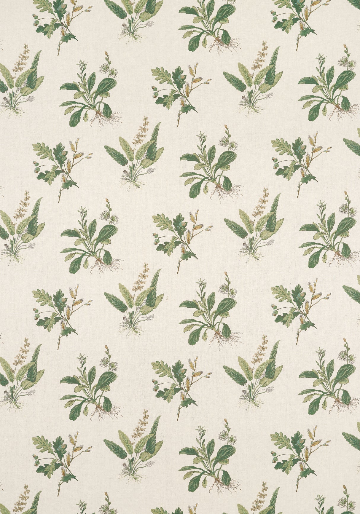 Anna French AF57853 WOODLAND Green on Natural Fabric