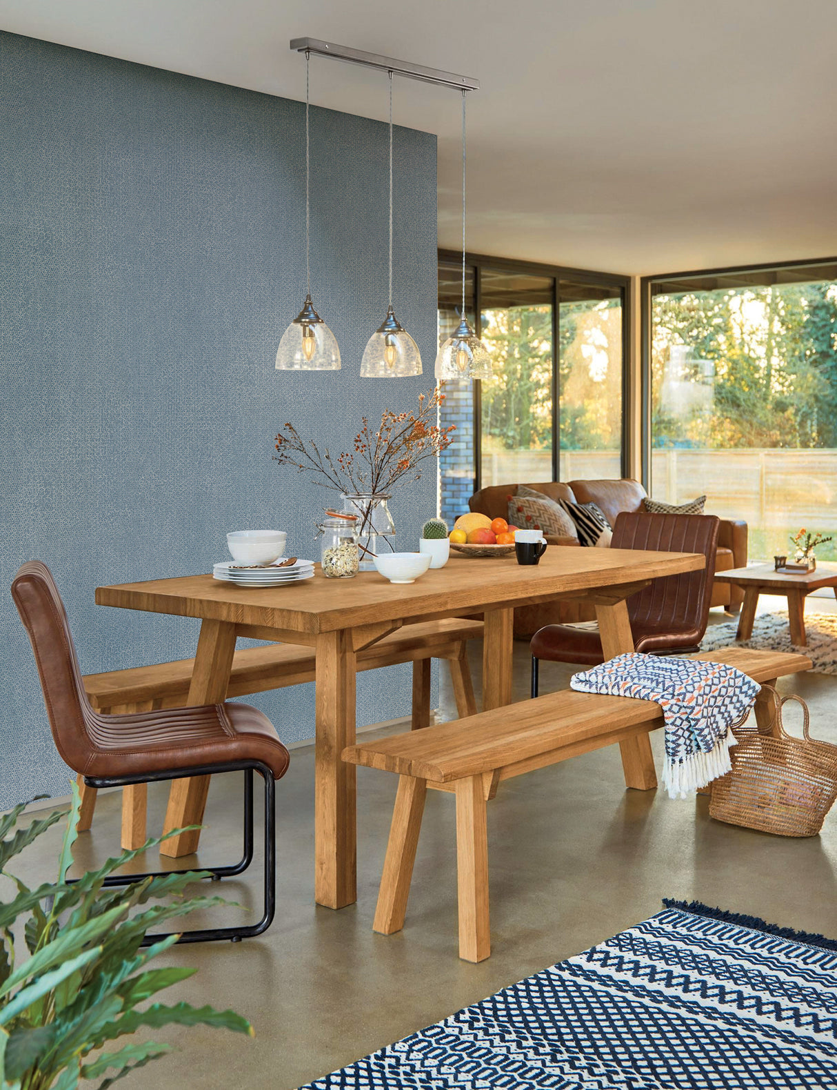 York AF6537 Bantam Tile Blue Wallpaper