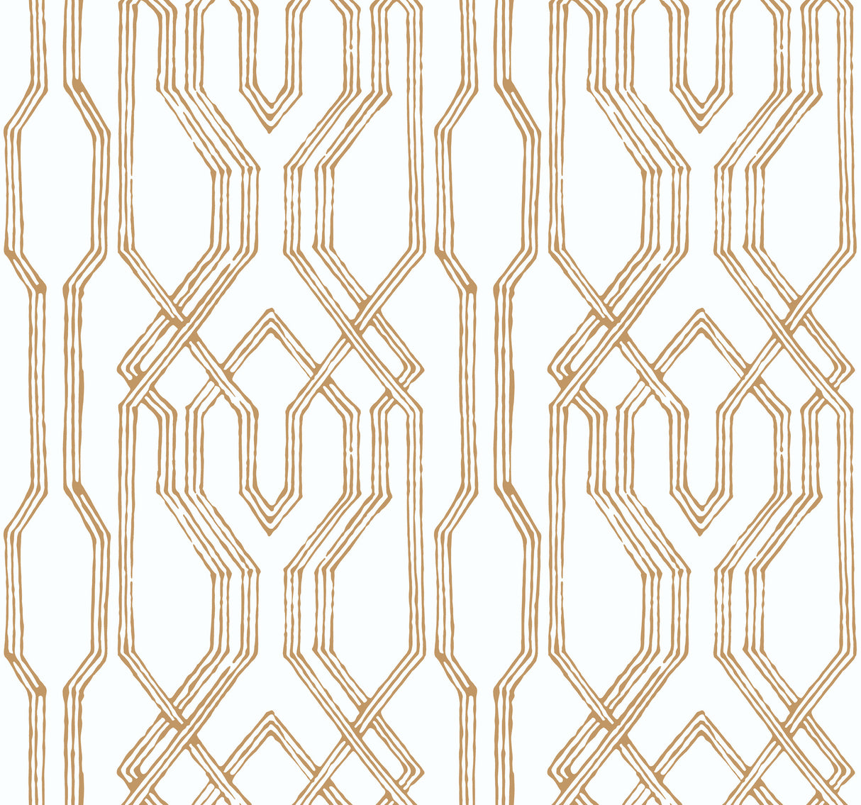 York AF6560 Oriental Lattice White & Gold Wallpaper