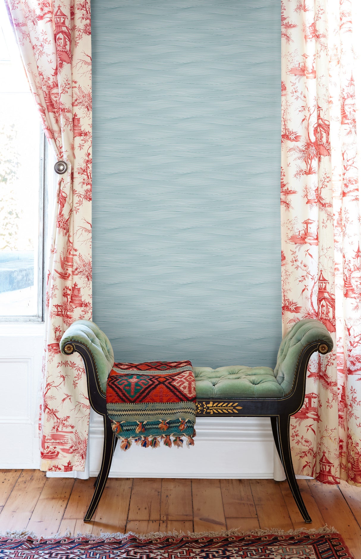 York AF6569 Kimono Blue Wallpaper