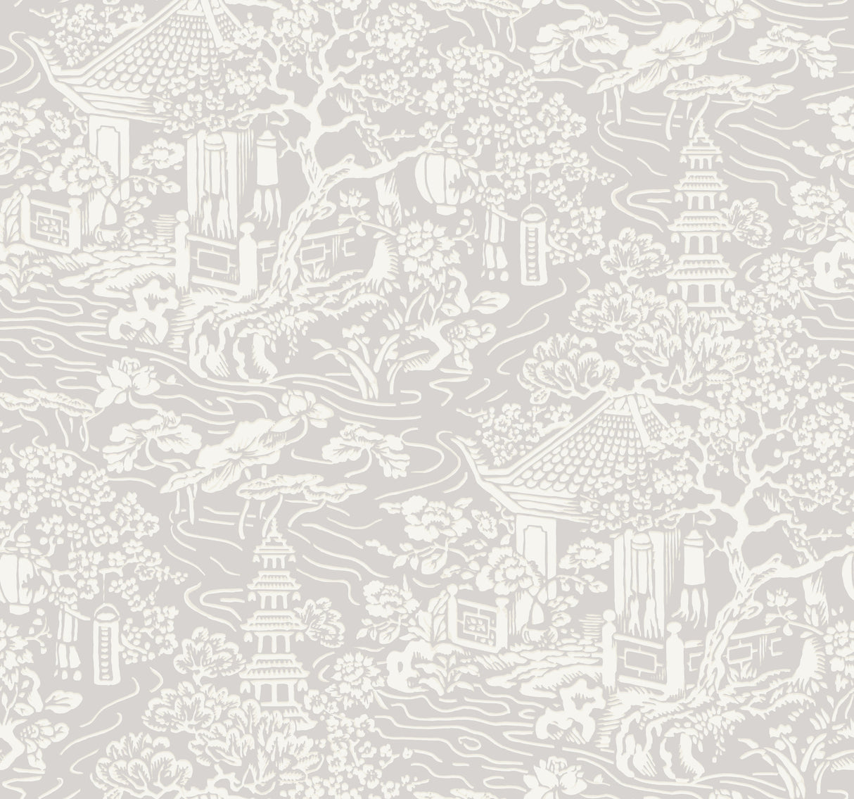 York AF6573 Chinoiserie Grey Wallpaper