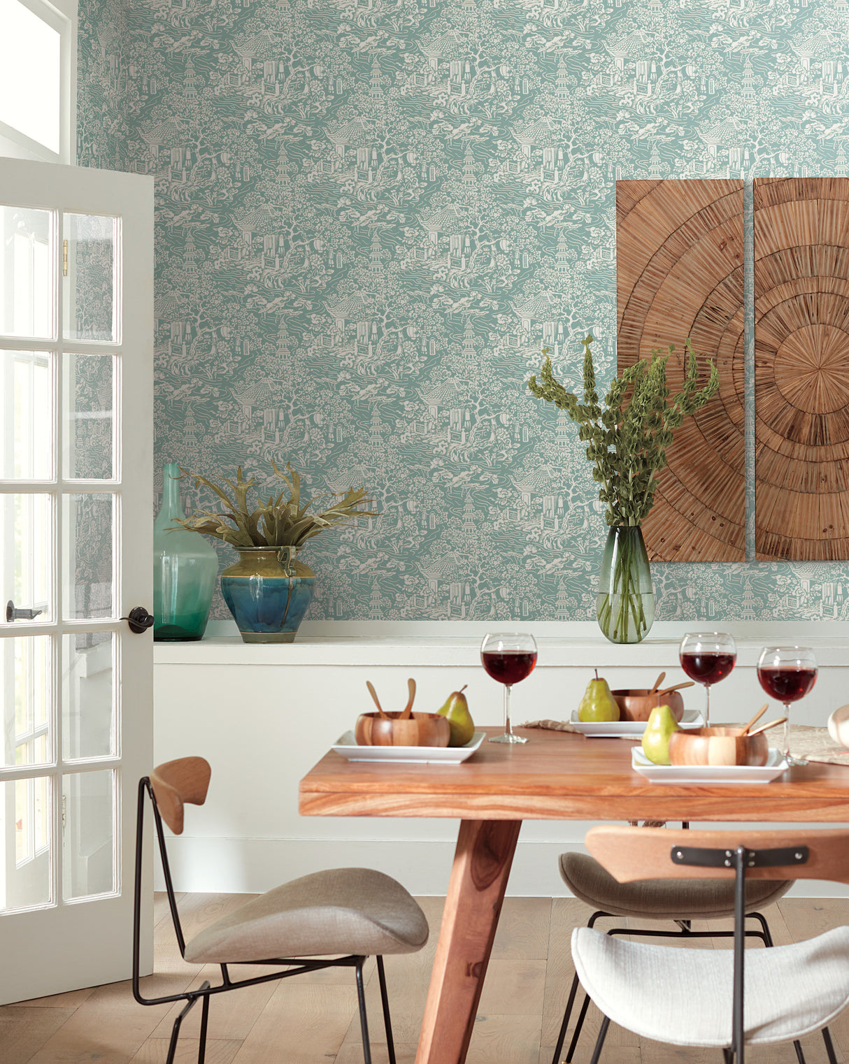 York AF6575 Chinoiserie Blue & Green Wallpaper