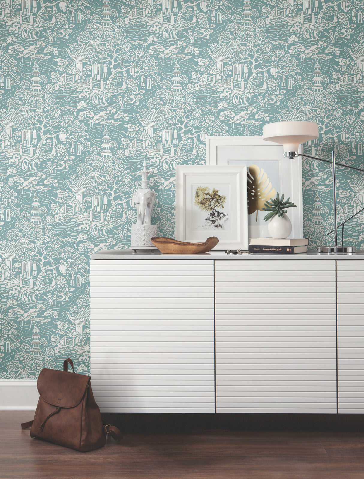 York AF6575 Chinoiserie Blue & Green Wallpaper