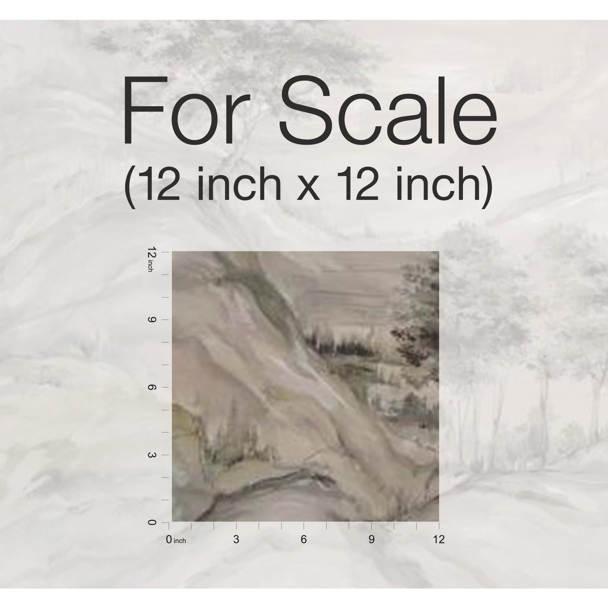 York AF6597M Misty Mountain Taupe Wall Mural