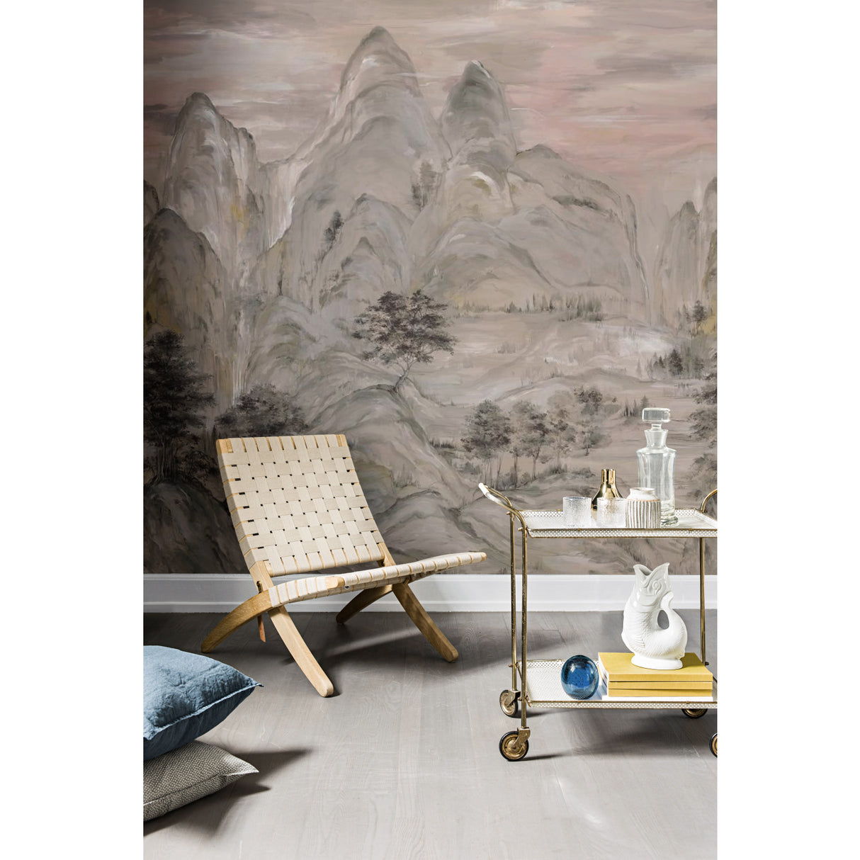York AF6597M Misty Mountain Taupe Wall Mural