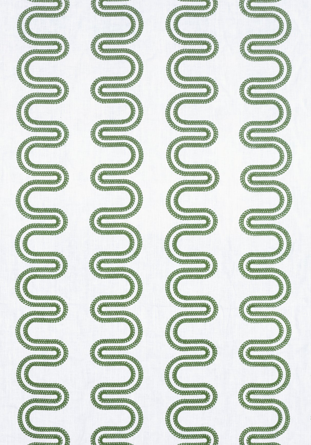 Anna French AF9635 HERRIOT WAY EMBROIDERY Green on White Fabric