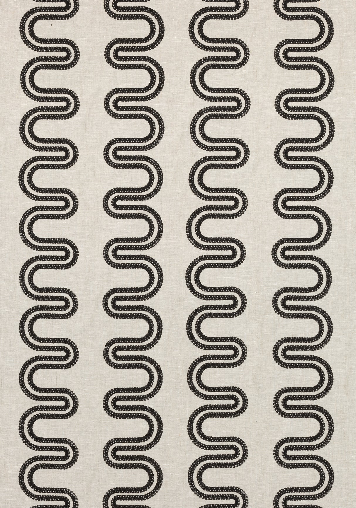 Anna French AF9637 HERRIOT WAY EMBROIDERY Black on Flax Fabric