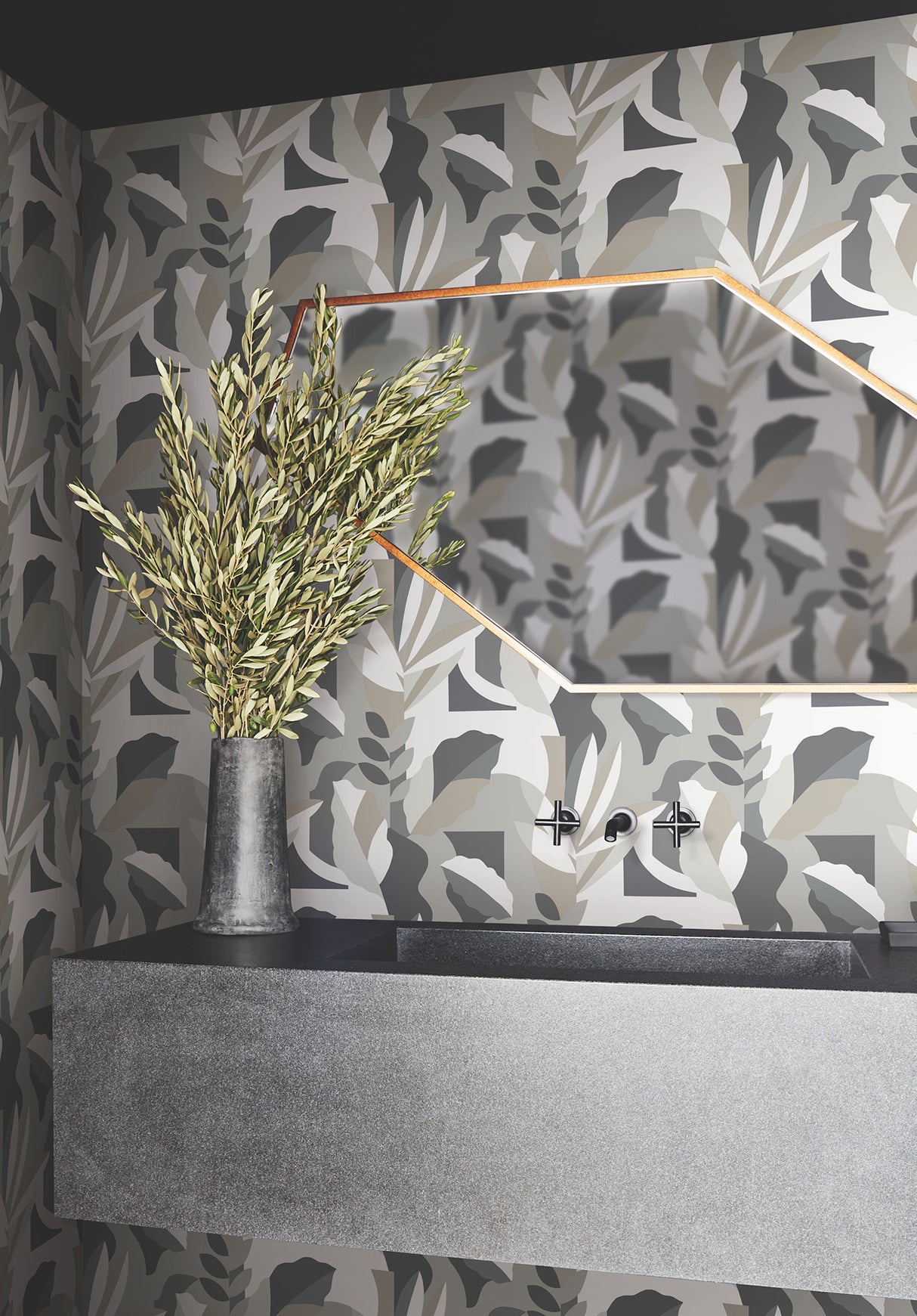 York AG2003 Papier Colle Black & White Wallpaper