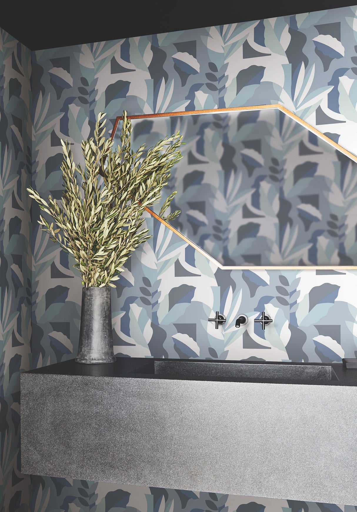 York AG2004 Papier Colle Blue Wallpaper