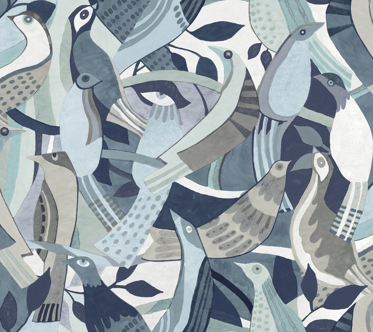 York AG2015 Fauvist Flock Blue Wallpaper