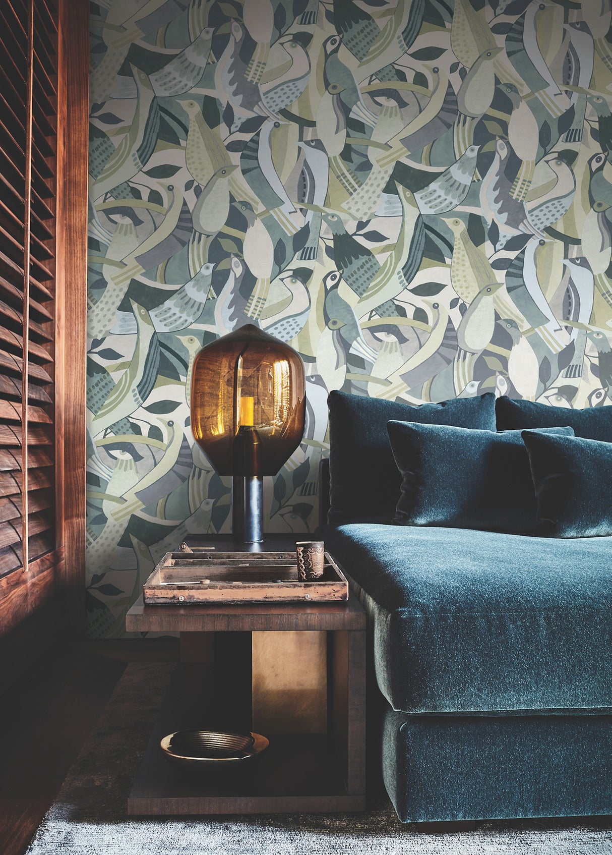 York AG2017 Fauvist Flock Green Wallpaper