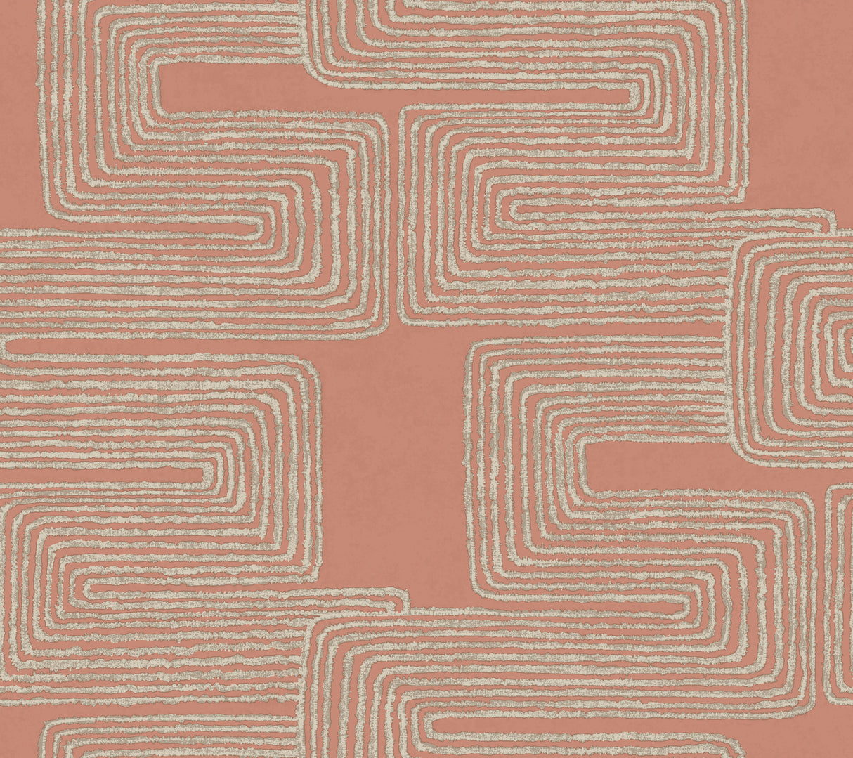 York AG2031 Zulu Thread Coral & Glint Wallpaper