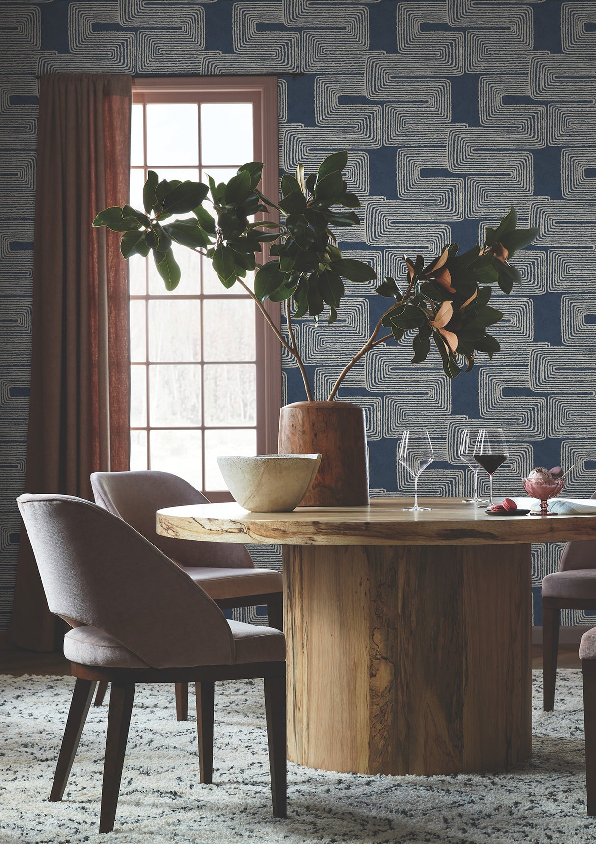 York AG2033 Zulu Thread Midnight & Silver Wallpaper