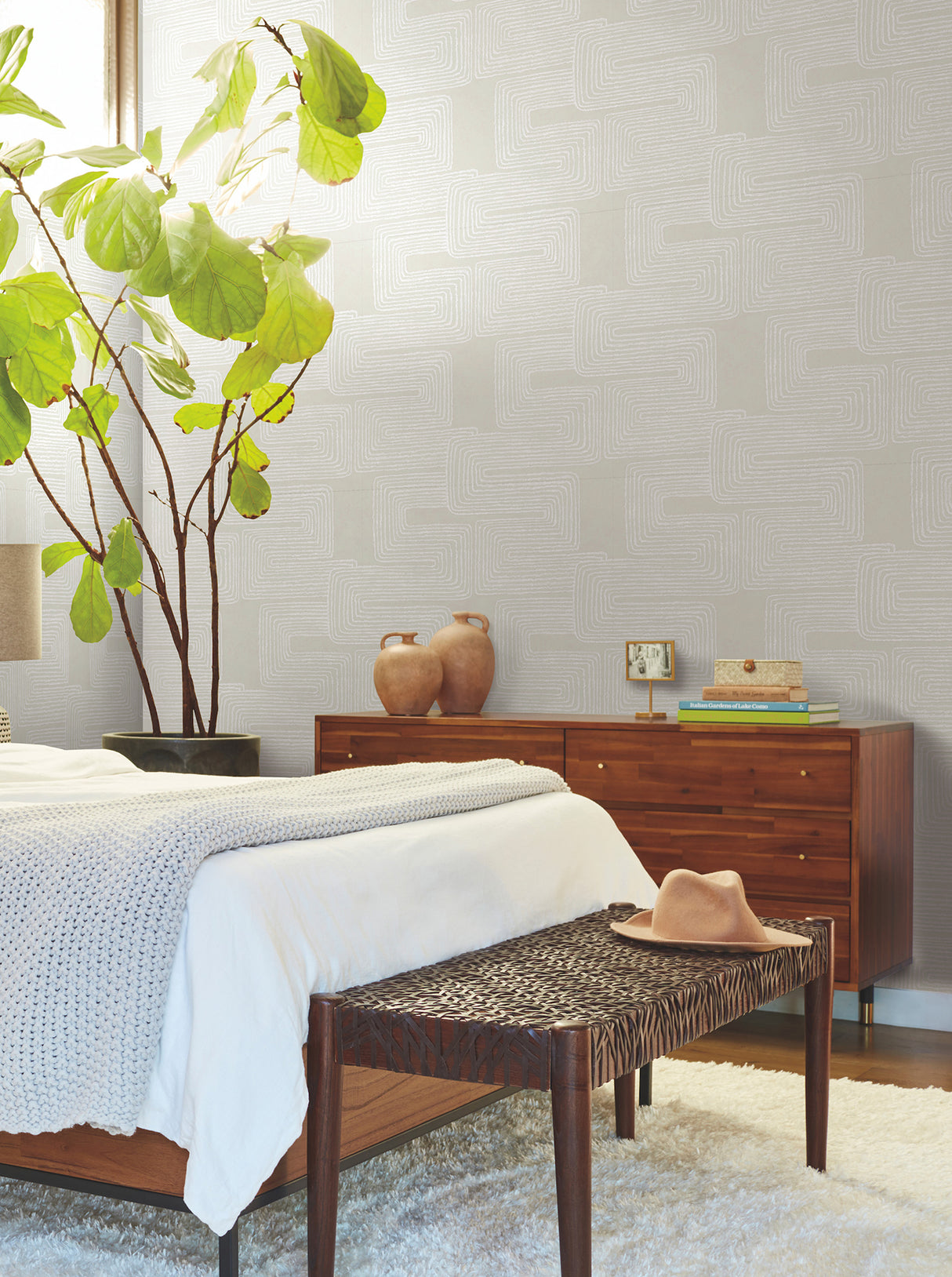 York AG2036 Zulu Thread Neutral & Pearl Wallpaper