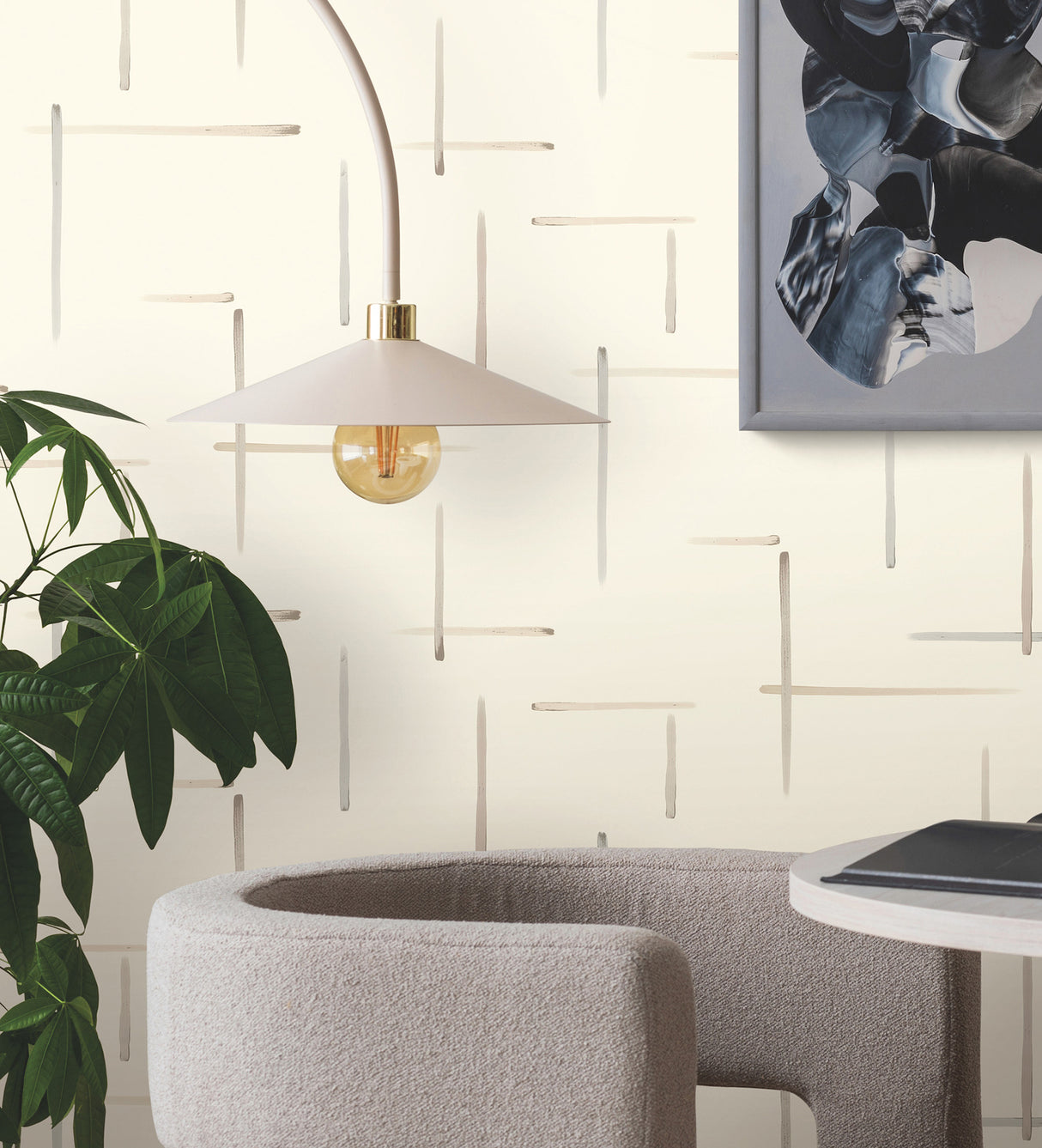 York AG2043 Gilded Sumi-E Neutral & Glint Wallpaper