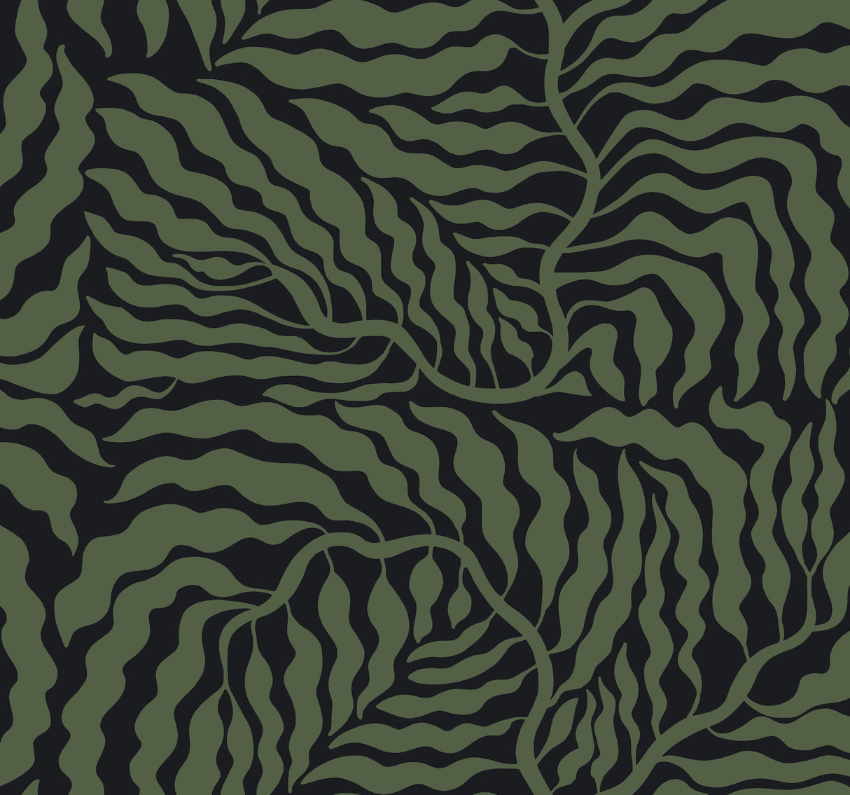 York AG2061 Fern Fronds Black & Green Wallpaper