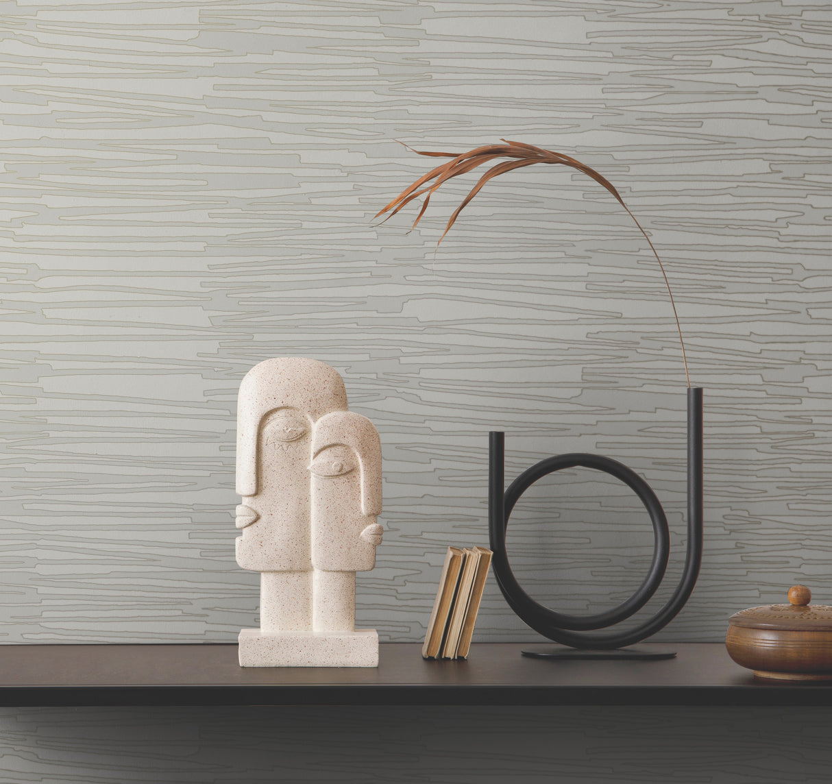 York AG2092 Water Reed Thatch Dove & Silver Wallpaper