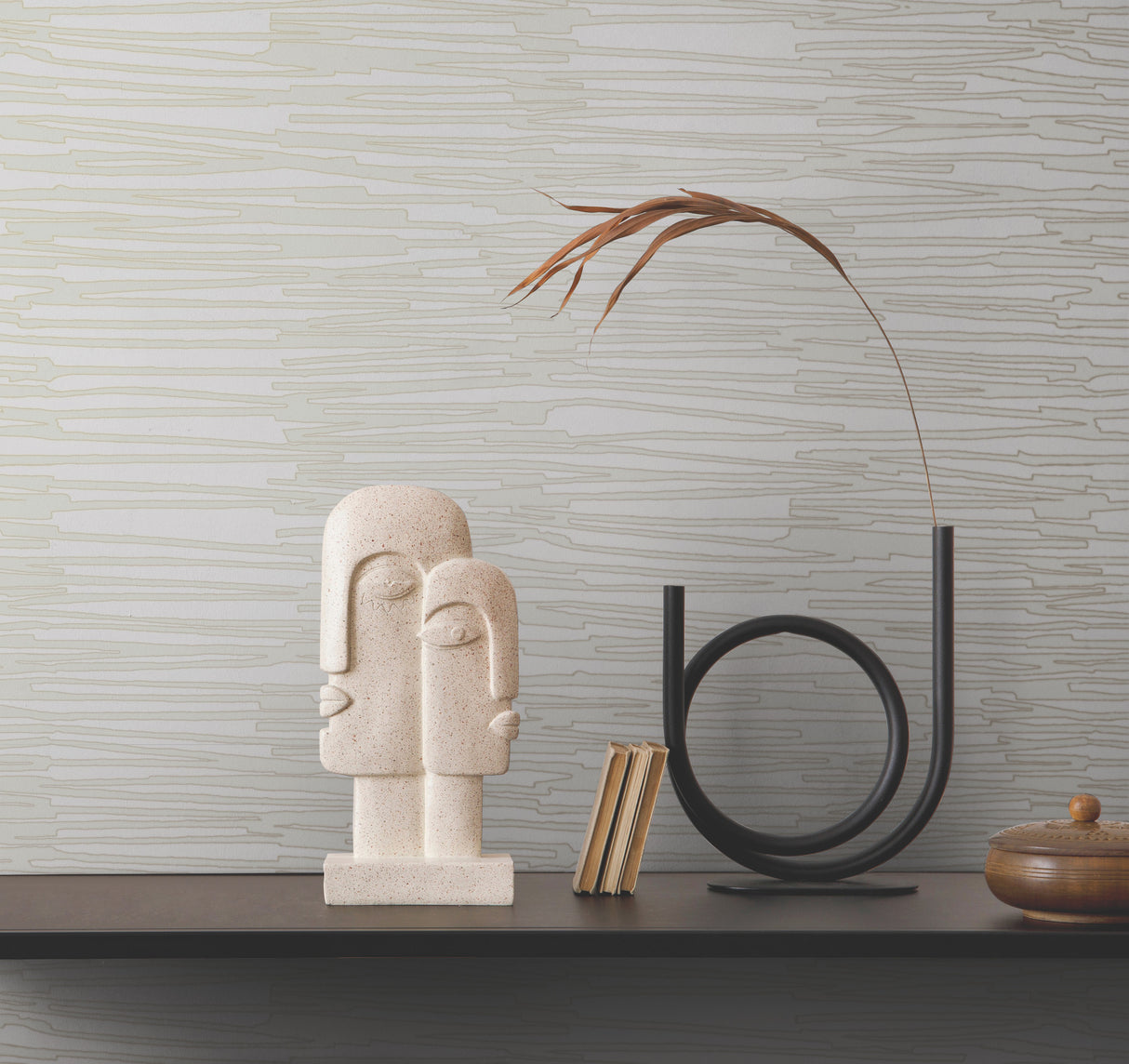 York AG2096 Water Reed Thatch Ivory & Glint Wallpaper