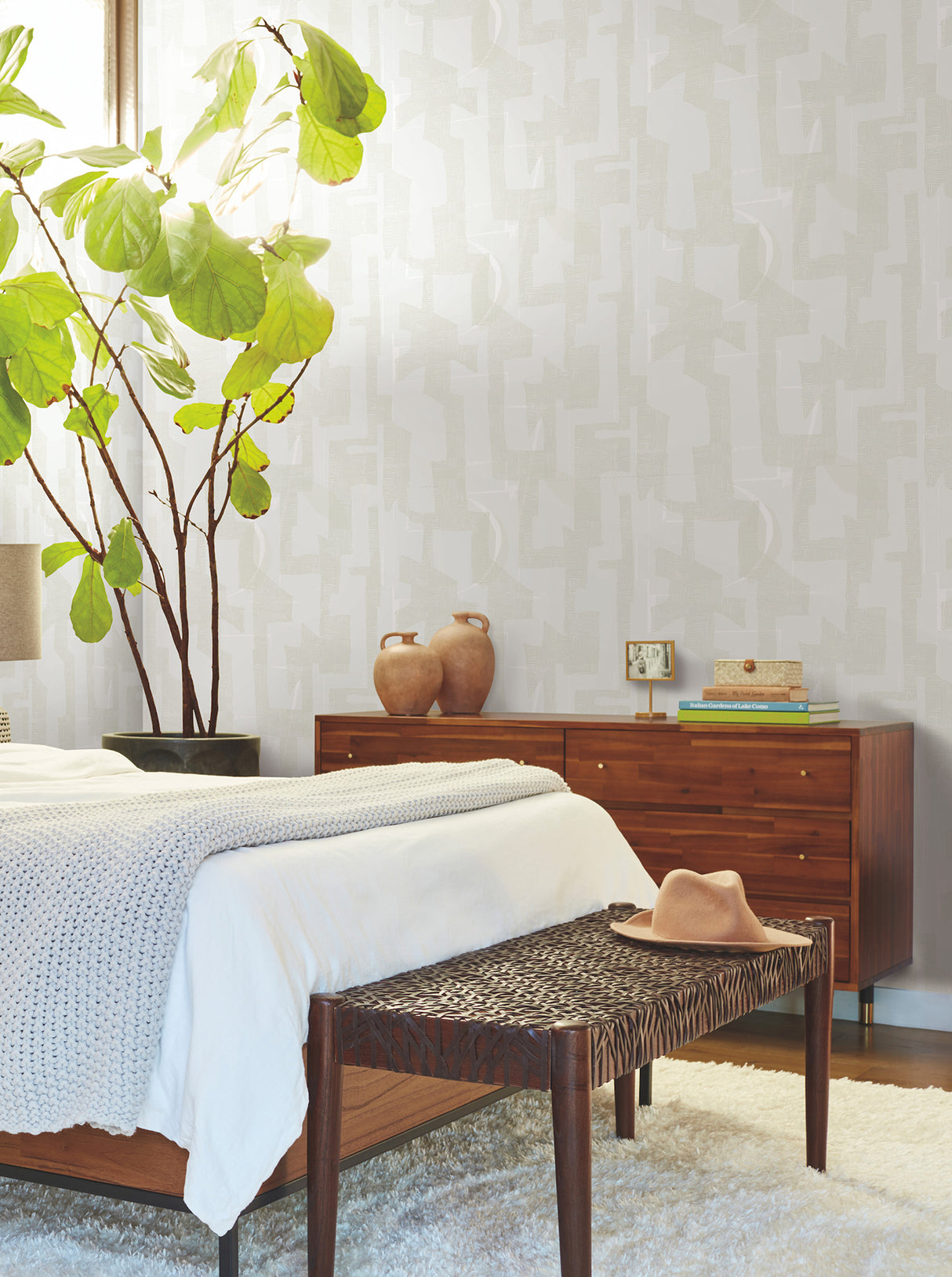 York AG2102 Modern Tribal Dove & Sand Wallpaper