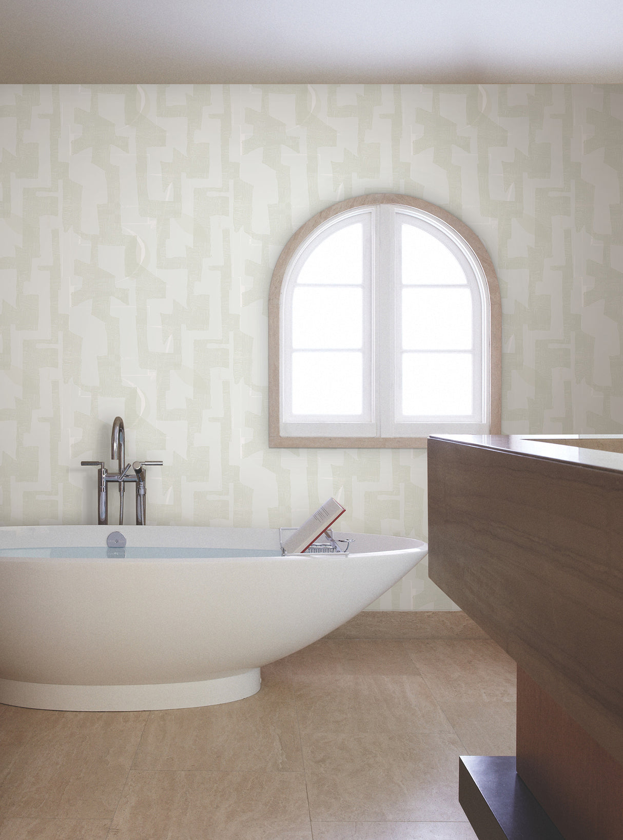 York AG2102 Modern Tribal Dove & Sand Wallpaper